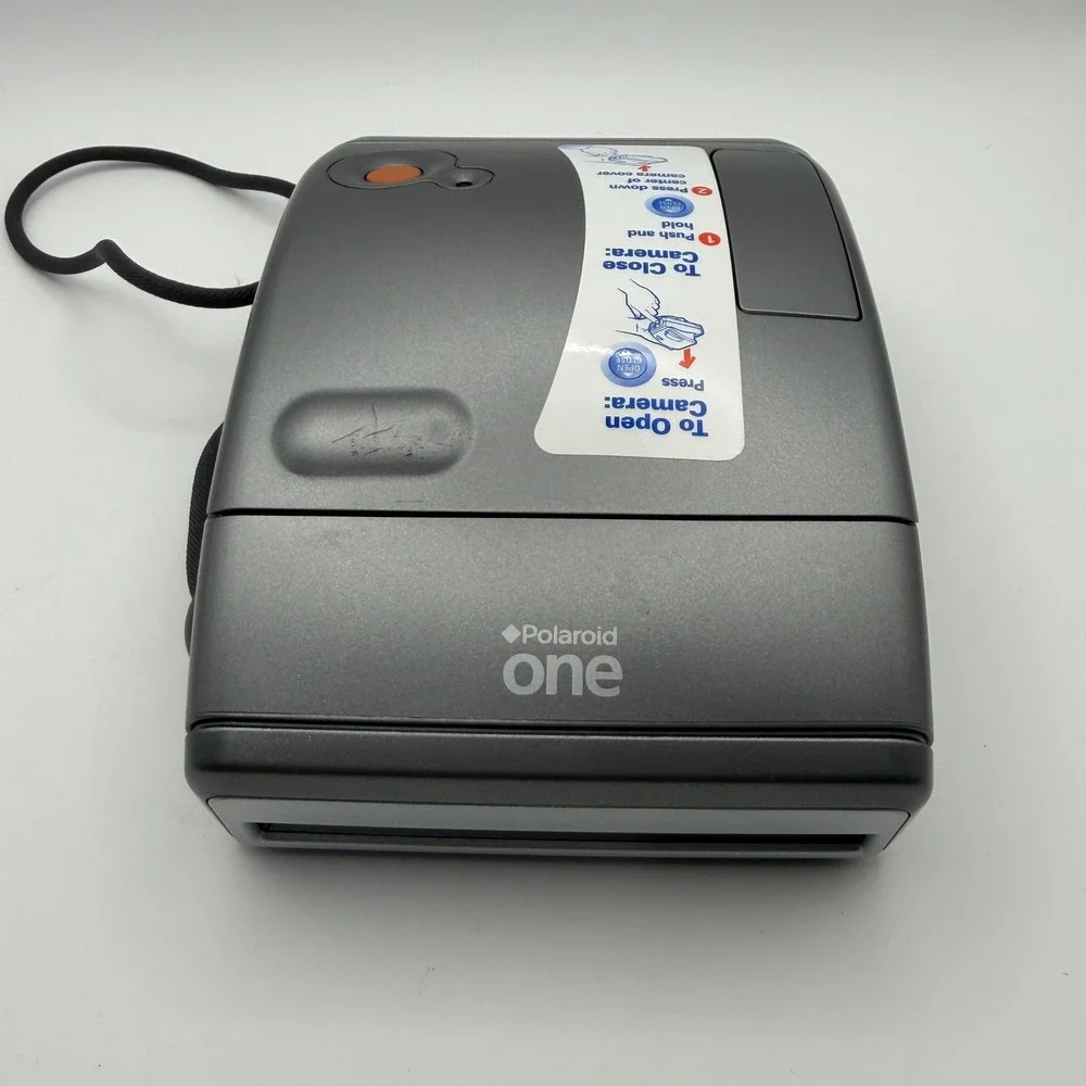 Polaroid One Instant Film Camera‎ Silver Folding 600 Series Untested